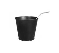 Gobelet métallique noir Ø 13 x 12 cm + 4 pailles en inox Youdoit