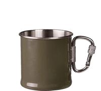 Mug / tasse en acier inoxydable kaki 250ml avec anse mousqueton Vert