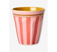 Gobelet moyen en mélamine ORGANIC STRIPES rice, 250 ml rayé rose TU