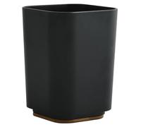Gobelet MSV Spirella Kamla en polyrésine et bambou coloris noir L.7,9 x l.7,9 x H.11 cm Noir