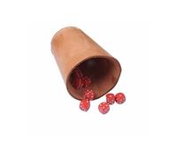 gobelet naturel en cuir 10 cm pour jeux de dés