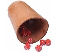 gobelet naturel en cuir 10 cm pour jeux de dés