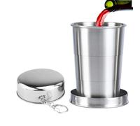 Gobelet pliable avec couvercle, tasse pliante en acier, tasse pliable en verre, tasse pliable en verre, tasse pliable en acier inoxydable, tasse télescopique en acier inoxydable pour camping en plein