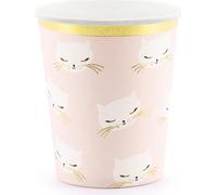 Gobelet pour chats en carton 6 pièces rose-or 200ml