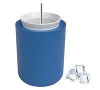Gobelet Rafraîchissant en Silicone,Moule a Glaçons 2 en 1 avec Gobelets Intérieurs en PP et Paille en Acier Inoxydable pour Café,Jus,Thé,Cocktails,Whisky et Autres Boissons