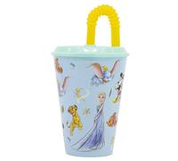 GOBELET RÉUTILISABLE POUR ENFANTS AVEC PAILLE EN PLASTIQUE SANS BPA 430 ML | DISNEY 100
