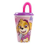 GOBELET RÉUTILISABLE POUR ENFANTS AVEC PAILLE EN PLASTIQUE SANS BPA 430 ML | PAW PATROL GIRL SKETCH ESSENCE
