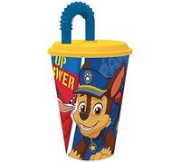 GOBELET RÉUTILISABLE POUR ENFANTS AVEC PAILLE EN PLASTIQUE SANS BPA 430 ML | PAW PATROL PUP POWER