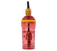 GOBELET RÉUTILISABLE POUR ENFANTS EN PLASTIQUE SANS BPA 430 ML AVEC FIGURINE 3D SUR LE COUVERCLE | AVENGERS IRON MAN