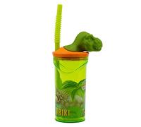 GOBELET RÉUTILISABLE POUR ENFANTS EN PLASTIQUE SANS BPA 430 ML AVEC FIGURINE 3D SUR LE COUVERCLE | DINOSAUR