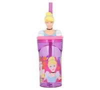 GOBELET RÉUTILISABLE POUR ENFANTS EN PLASTIQUE SANS BPA 430 ML AVEC FIGURINE 3D SUR LE COUVERCLE | DISNEY PRINCESS BRIGHT & BOLD