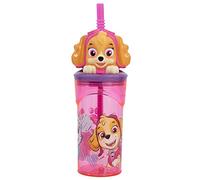 GOBELET RÉUTILISABLE POUR ENFANTS EN PLASTIQUE SANS BPA 430 ML AVEC FIGURINE 3D SUR LE COUVERCLE | PAW PATROL GIRL SKETCH ESSENCE