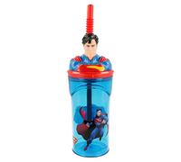 GOBELET RÉUTILISABLE pour Enfants en Plastique sans BPA 430 ML avec Figurine 3D sur Le Couvercle | Superman