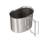Gobelet tasse acier inoxydable argenté 500ml avec poignées rabattables 33372