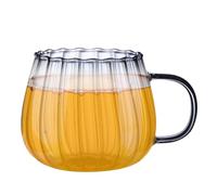 Gobelet transparent avec anse | Tasse en verre convexe de capacité de 400 ml, passe au lave-vaisselle | Accessoires de cabine photo pour thé au lait, lait en poudre, eau gazeuse, café
