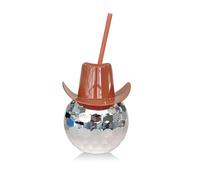 Gobelets à boule discothèque, gobelets en forme de boule discothèque avec pailles, pour décoration de fête de cowgirl dernier enterrement de vie de jeune fille, cadeau de mariée pour future mariée