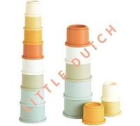 Little Dutch Gobelets empilables – Lot de 8 en plastique Multicolore pour le bain