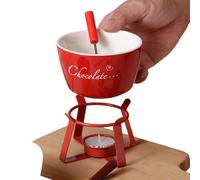 Gobelets à fondue au chocolat - Mini chauffe-beurre avec fourchette | Ensemble de tasses à fondue pour dessert facile | Noël, anniversaire, fête, camping, pique-nique, maison - fromage au beurre et