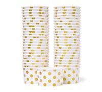 Gobelets à Glace MATICAN - 50 Gobelets Jetables de 160 ml avec Pois Dorés pour Desserts Chauds ou Froids