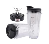 Gobelets A67Z 24 Oz Avec Couvercles À Emporter, Lame D'extraction À 7 Ailettes, Compatibles Avec Les Mixeurs Ninja, Auto IQ BN801 SS101 BL480-30 BL641 BL642-30