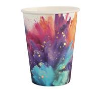 Gobelets Anniversaire Peps Multicolores en Carton, 27cl, Thème Festif et Coloré, Lot de 6, Anniversaire Couleur