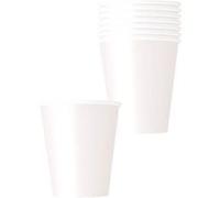 Gobelets en carton accessoires de fête 8 pièces blanc 210 ml