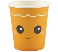 PARTYPRO 8 Gobelets en Carton Citrouille Sweety 200 ML - Orange - Taille Unique
