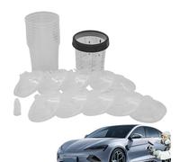 Gobelets de peinture avec couvercles | Gobelet dur de mélange de peinture de 400 ml avec anneau de retenue et 5 bouchons, 10 doublures, 10 couvercles, fournitures de peinture de voiture pour