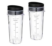 Gobelets De Rechange 16 Oz, Compatibles Avec Le Mixeur Personnel Compact Ninja QB3001SS, Avec Couvercles - Lot De 2, Anti-fuites