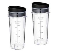Gobelets De Rechange 16 Oz, Compatibles Avec Le Mixeur Personnel Compact Ninja QB3001SS, Avec Couvercles - Lot De 2, Anti-fuites