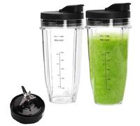 Gobelets de Rechange pour Ninja Mixeur, 24 oz Gobelet de Remplacement avec 7 Ailettes Blade pour Mixeur Ninja BL2012, BL2013, BL480, pour Blender Gobelet Smoothie Accessories