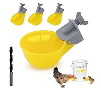 Gobelets d'eau pour Poulet (Paquet de 6), Abreuvoir Automatique pour Poulet, système Anti-Fuite, Contient 50% d'eau en Plus, Convient aux Poussins, Canard, caille, Dinde