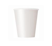 Gobelets en carton accessoires de fête 8 pièces blanc 210 ml