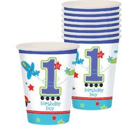 Gobelets en carton Amscan avec design 1st Birthday Boy, 8 pièces SG7796 (taille unique) (bleu/blanc)
