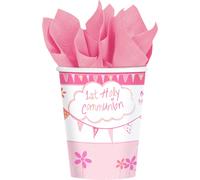 Gobelets en carton Amscan avec inscription 1st Holy Communion, 8 pièces SG11978 (taille unique) (rose)