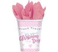 Gobelets en carton Amscan avec inscription On Your Christening Day, 8 pièces SG11975 (taille unique) (rose)
