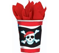 Gobelets en carton Amscan avec motif pirate, 8 pièces SG5719 (taille unique) (rouge/noir/blanc)