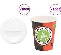 Gobelets en carton avec couvercles 1000 pcs. 8oz 240ml