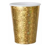 SANTEX 7188-3, Sachet de 10 Gobelets Etincelants métal Or