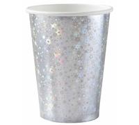 Gobelets en carton - SANTEX - 7188-4 - Métallisé argent - Sachet de 10 - 27 cl - 7 8 x 9 7 cm