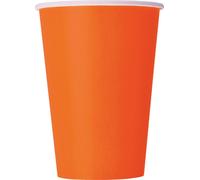 Gobelets en carton Set 8 gobelets de fête orange 210ml