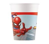 Procos Gobelets en carton Spiderman Crime Fighter Recyclable Lot de 8 Blanc
