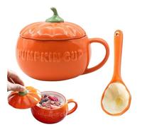 Gobelets en céramique en forme de, tasses à visage de d'Halloween | Tasses à thé uniques avec couvercle, décoration d'automne, tasse à café polyvalente avec motif