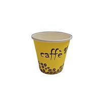 Gobelets en papier 75 ml en carton biodégradable pour boissons chaudes et froides, café, orge, thé, eau de grain de café (100, jaune)