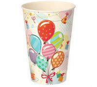 Gobelets en papier « Ballons » 200 ml, diamètre 70 mm, 10 pièces.