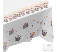 Gobelets en Papier D'anniversaire à Motif Chat, Lot Fête