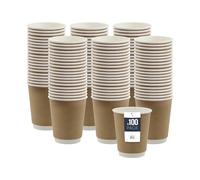 Gobelets en Papier Isolants 250 ml 100x - Multifonctions, Jetables, Parfaits pour le Café, Thé et Chocolat Chaud