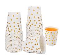 Gobelets en papier jetables 250ml, 25 gobelets en papier biodégradables, idéal pour les fêtes, fêtes d'anniversaire d'enfants, anniversaires, mariages, fêtes, activités de plein air, Noël