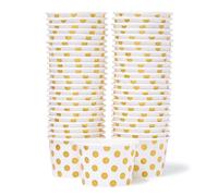 Gobelets en Papier MATICAN - 50 Gobelets Jetables de 9 Oz pour Desserts, Idéal pour Glaces, Soupe, avec Pois Dorés