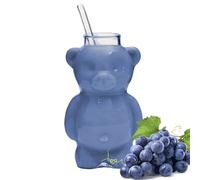 Gobelets en verre avec paille Honey Bear | Bouteilles de jus | Verres à café, thé, jus de fruits | Tasse ergonomique de 300 ml pour thé au lait